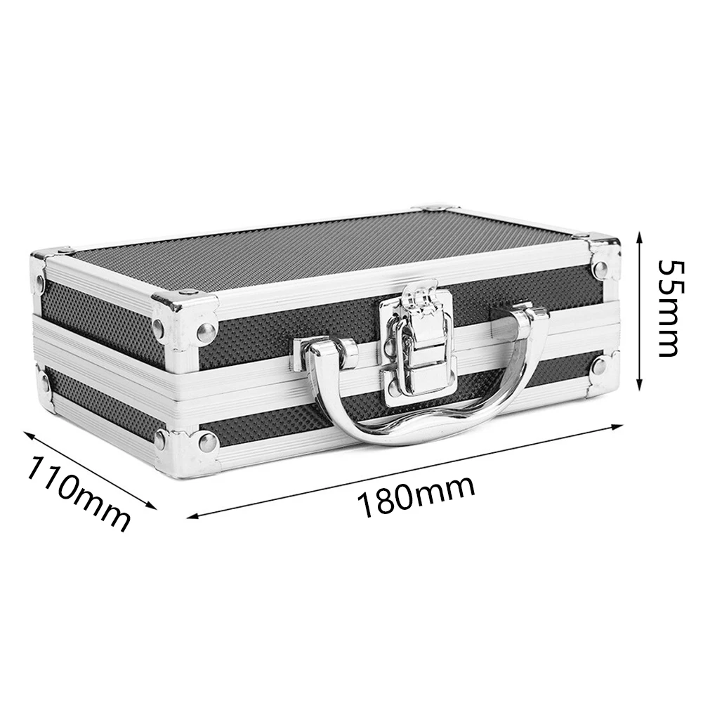 Алюминиевый сплав прочный легкий практичный чехол для переноски губка внутри портативный ящик для инструментов Органайзер жесткий чехол для путешествий магический реквизит - Цвет: 180x110x55mm
