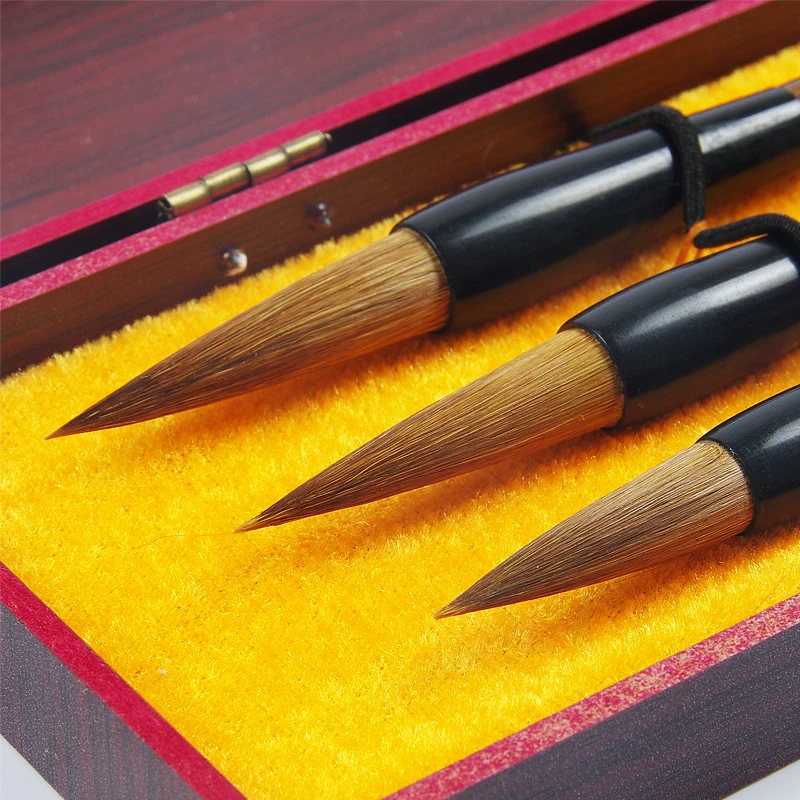 3pcs/set hot selling Chinese calligraphy brushes pen for weasel Hair