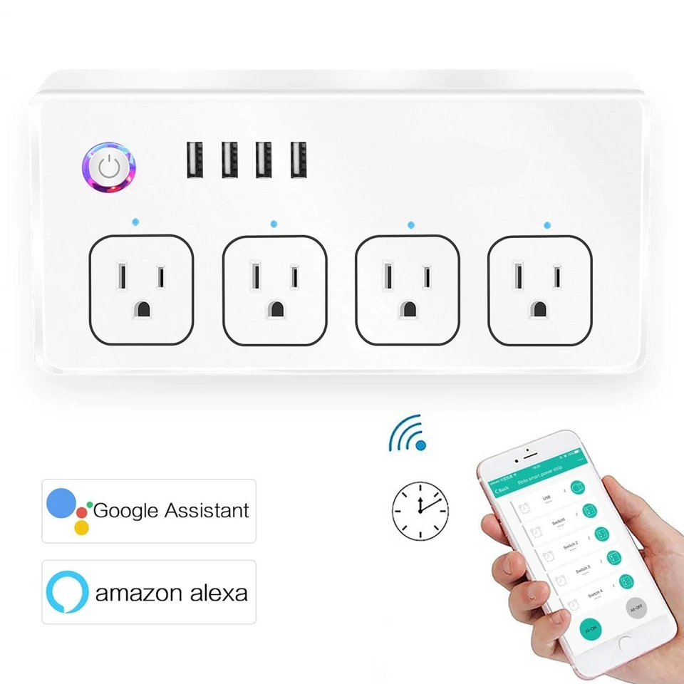 Умная WiFi Лента питания: совместима с Alexa Google Assistant бесплатное управление