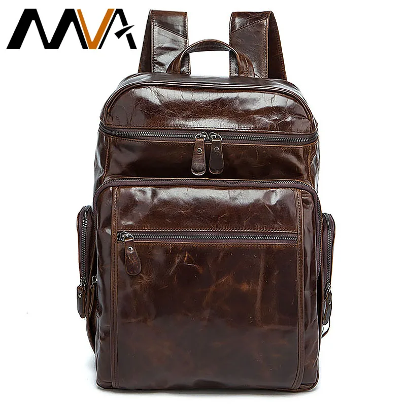 

Men Backpack Genuine Leather Male Multifunction Travel Bags Mens Laptop Backpack Men Large Capacity Men School Bags mochila 8963