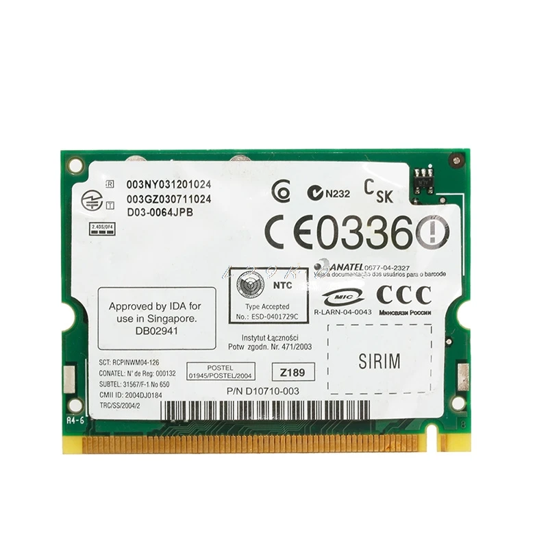 Intel Pro/wireless 2200BG 802.11B/G мини PCI сетевая карта wifi для Toshiba Dell