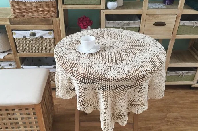 Рождественские ручной вязки бежевые скатерти 110X110CMSquare Doilies в форме сливы обои хлопок скатерть, диван полотенце покрытие ткань