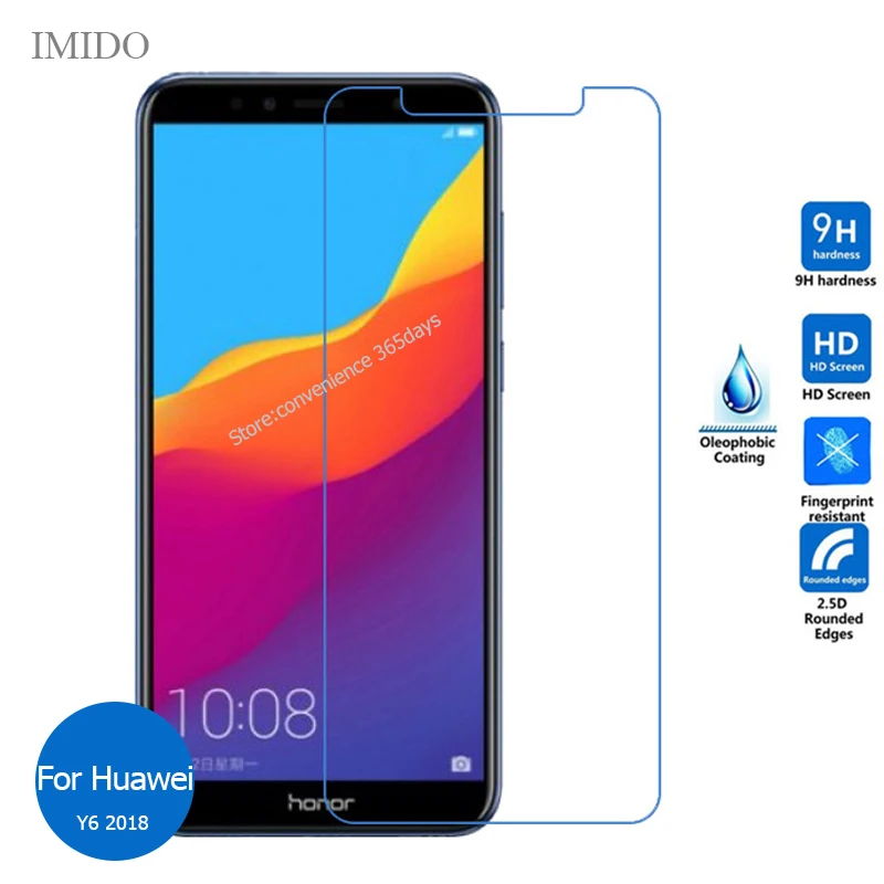 Закаленное стекло для Huawei Y6 2018 2 шт. защита экрана 2.5D 9H защитная пленка на Y 6 (2018)