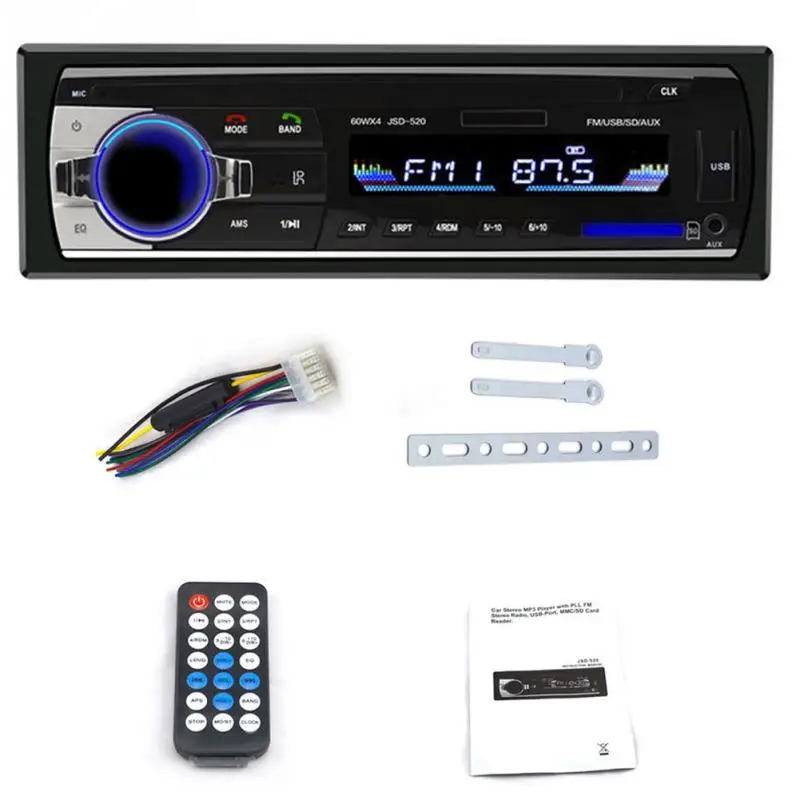 

Portable Audio Play Device Multimedia Player Host Auto Car Stereo Audio In-Dash FM Aux Input Receiver SD USB MP3 Radio Player