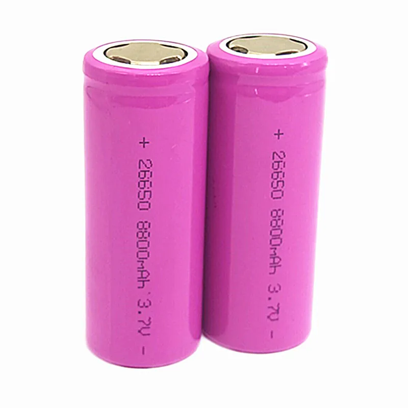 Buy 4PCS Pink 26650 rechargeable battery 26650 lithium battery 3.7V 8800mAh