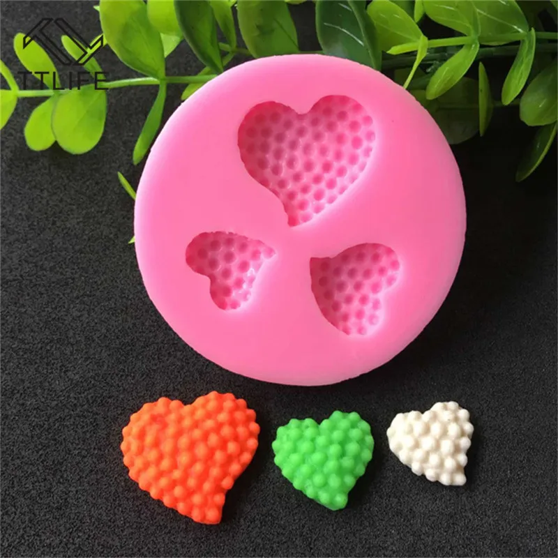 

TTLIFE 3 Holes Heart Shape Silicone Mold Chocolate Soap Mold Cake Stencils Kitchen Pastry DIY Tools Cake Decorating Tools 1PC