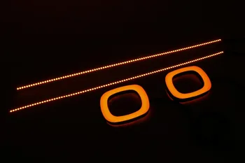 

Hyun dai New Santa Fe Exclusive Use Square Shape LED Angel Eye, Tearful eyes ,Custom DRL and Turn Light, Two Colors White Yellow