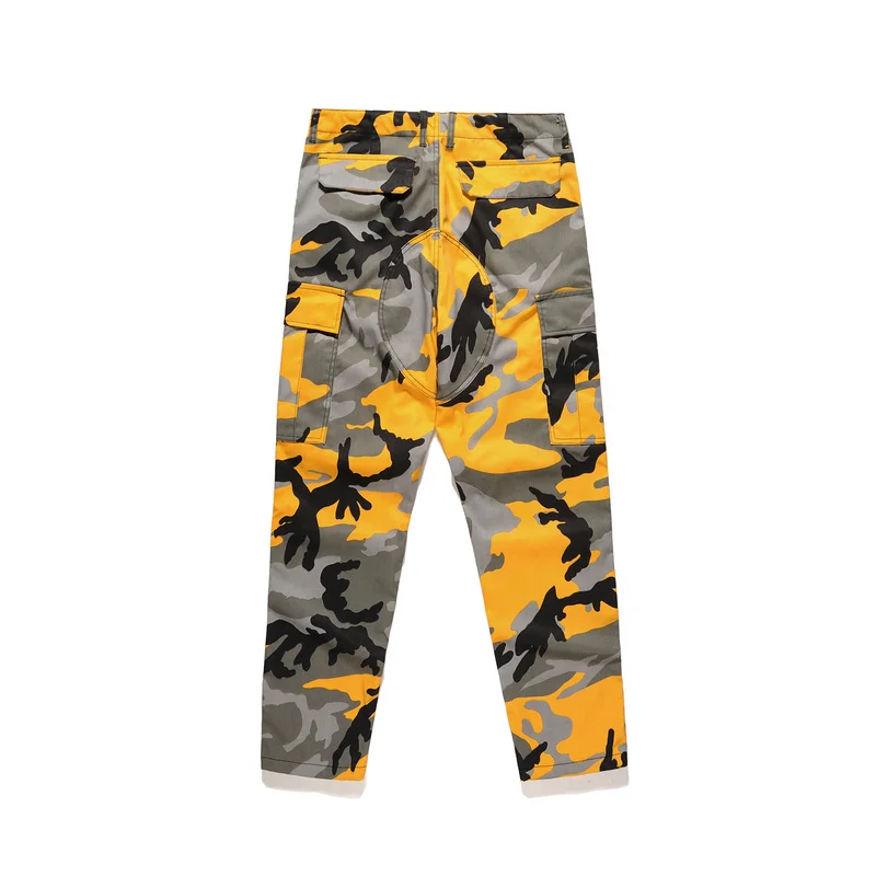 Фиолетовые/розовые/красные/камуфляжные штаны, модные джинсы в уличном стиле, свободные военные спортивные штаны с камуфляжным принтом