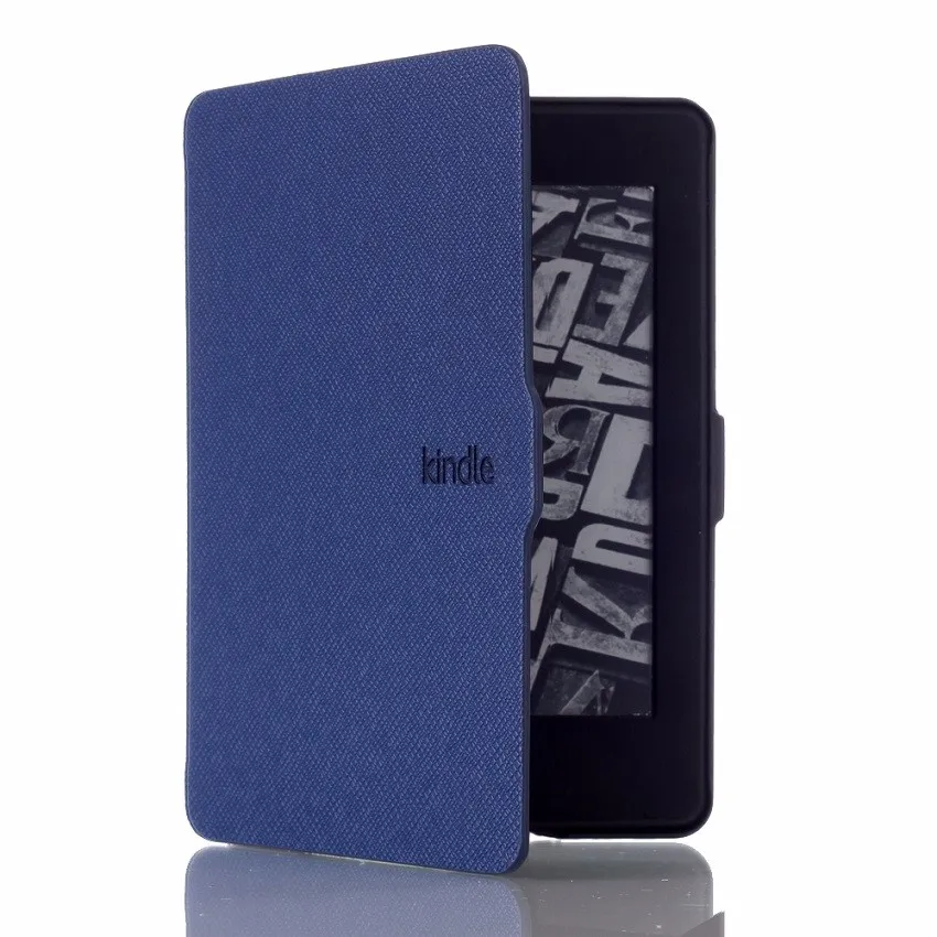 darkblue cross line PU leather kindle paperwhite 2015 case