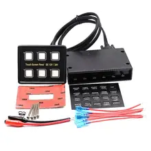 New Arrival Car styling 6 Gang Touch Waterproof Car Auto Boat Marine LED Panel Circuit Breakers