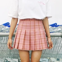 Женская кавайная юбка Harajuku клетчатая консервативная стильная плиссированная юбка лолита Saia Милая школьная форма Faldas юбка женская