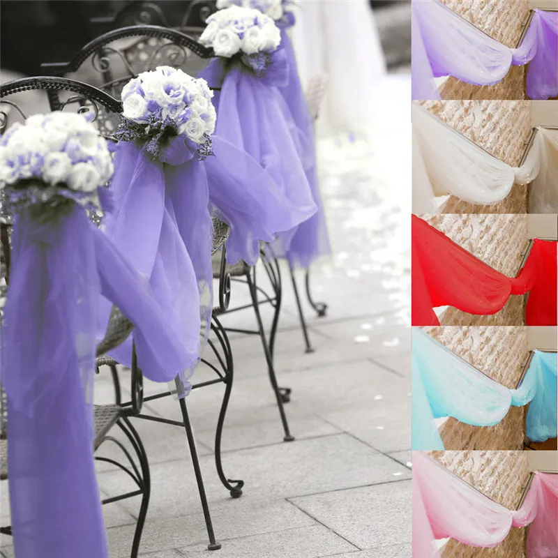 

10M long 1.5M width Organza Roll Tulle Sheer Fabric Diy Wedding Party Chair Sash Bow Table Runner Swags Foral Cake Cup Decor