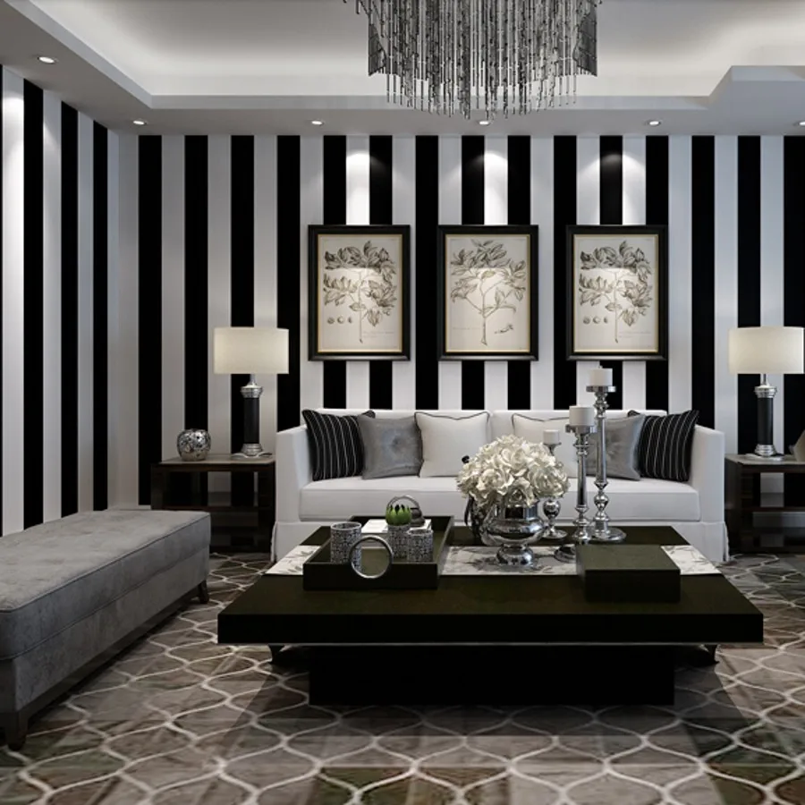 Hoge kwaliteit groothandel witte strepen wallpapers van chinese ...