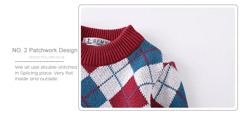 Двойной 11 брендовая оригинальная осень-зима решетки хлопковая одежда для мальчиков модный свитер, раздел-одежда для детей; свитеры первоначальная 3281