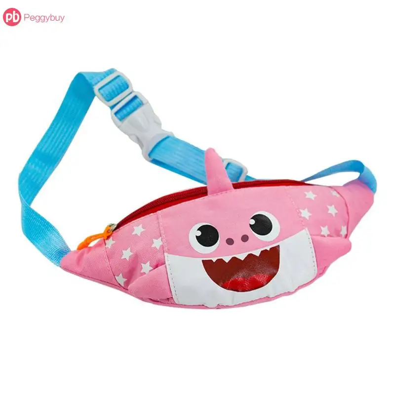 

Kids Cute Waist Bag Shark Smile Belt Bag Mini Zipper Fanny Pack Canvas Shoulder Waist Pack Small Colorful Handbags For Kids