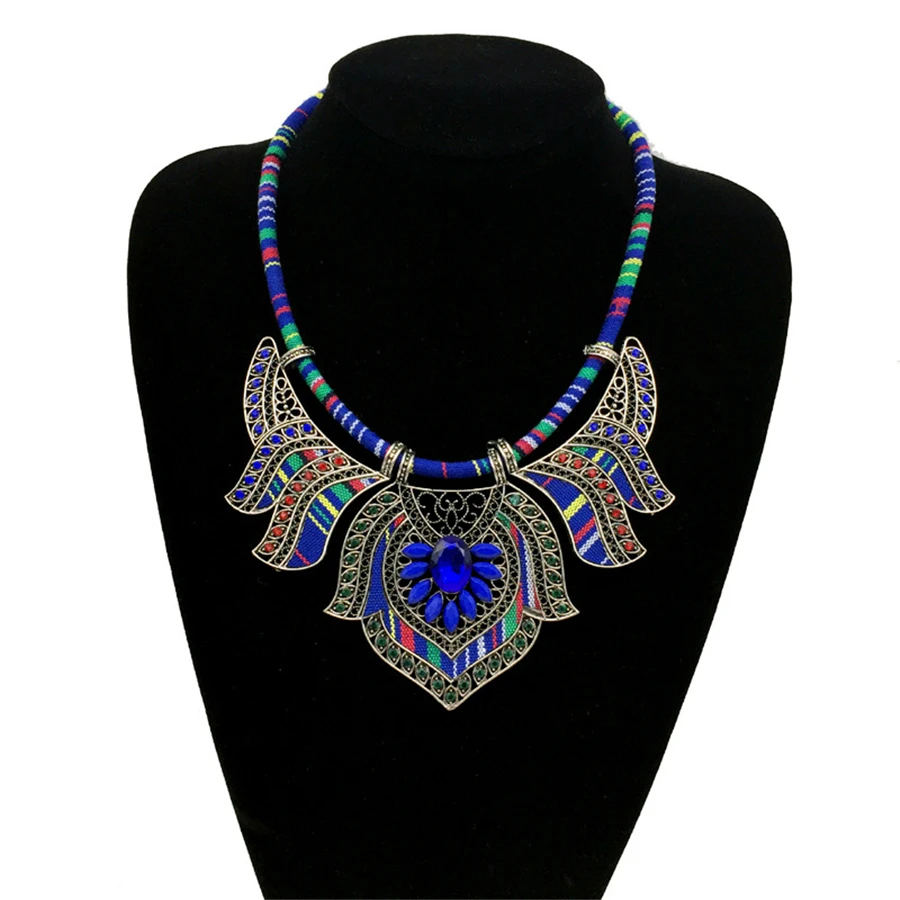 New Bohemian Ethnic Gold-plated Item Color Woven Rope Alloy Diamond Jewelry Necklace Jewelry (12)
