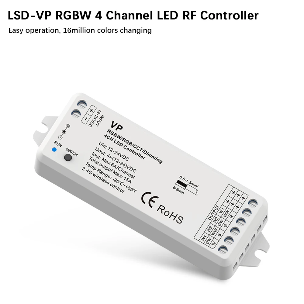 4 канала RGBW светодиодный контроллер RF 2,4G/Wifi Пульт дистанционного управления DC12-24V для RGB RGBW светодиодный светильник