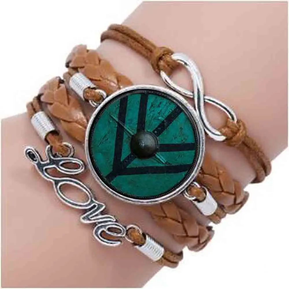 Новое поступление браслет викингов щит лагертха Браслет Ювелирный Cothic стеклянный браслет из кабошона амулет подарки горячая распродажа