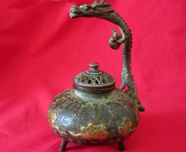 

Rare Qing Dynasty(1736-1795)Bronze Dragon Incense stove statue