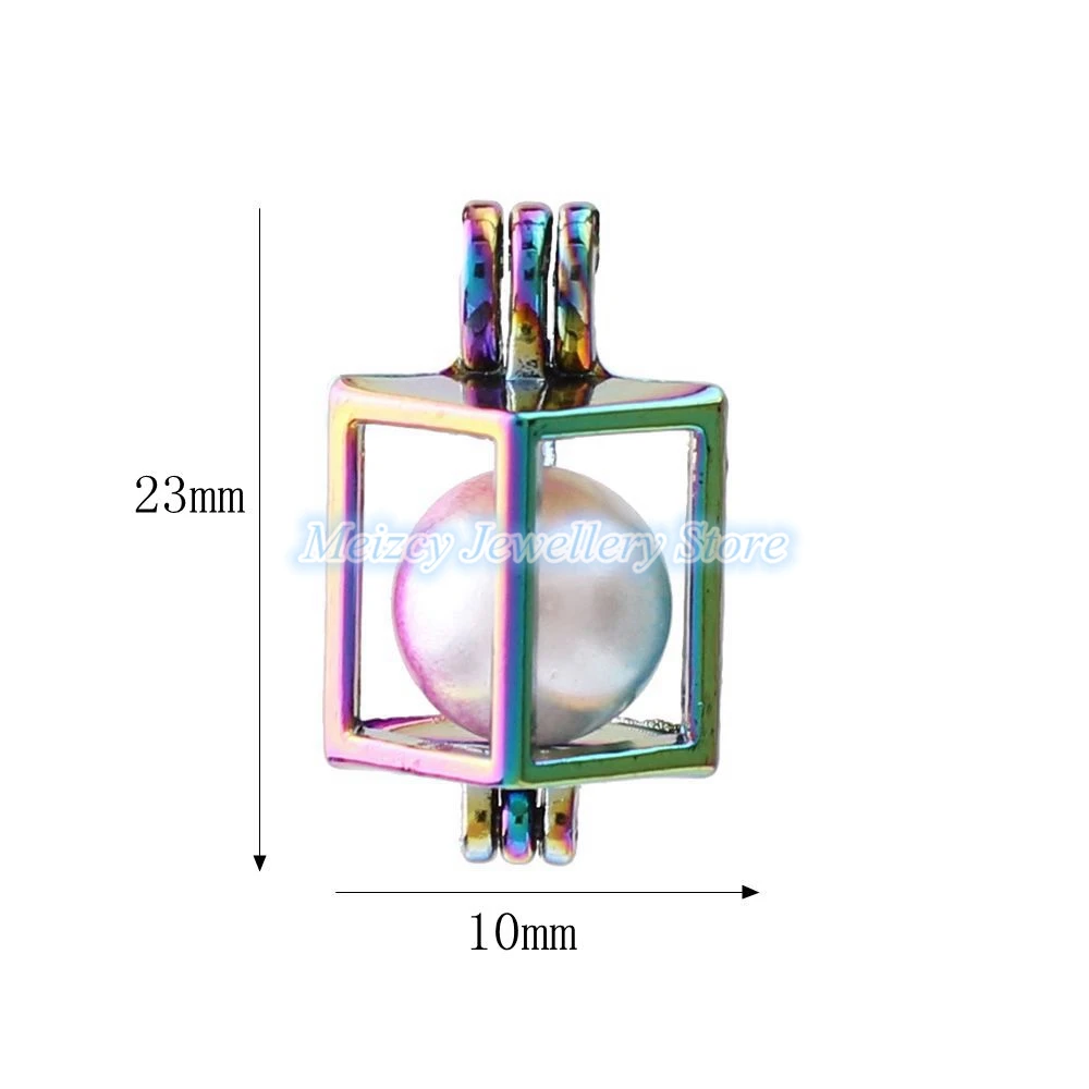 1 шт. Радужный цвет Дракон лента лапа Единорог карета оболочки жемчужная клетка кулон эфирное масло диффузор медальон для устриц жемчуг - Окраска металла: Cube
