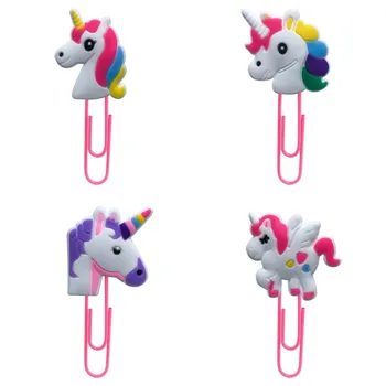 

8Pcs Unicorn Bookmarks Cartoon Paper Clips Holder Office School Supplies Magazine Label Reading Children Gifts