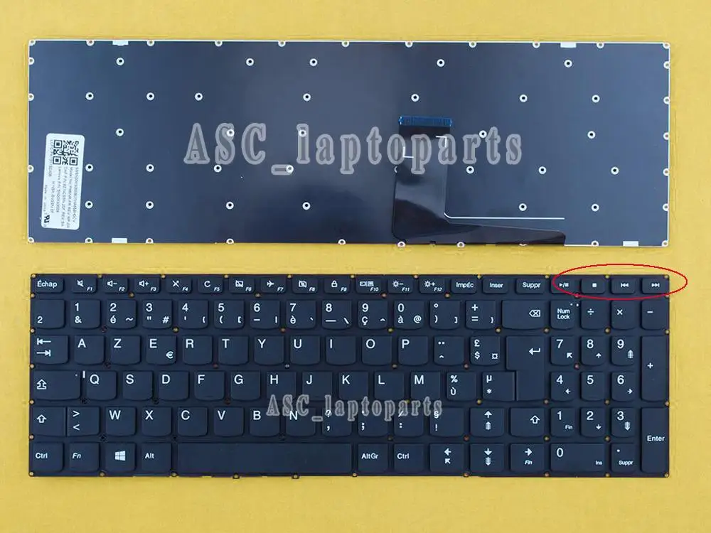 Новая Клавиатура FR French Clavier для Lenovo IdeaPad 310-15ABR 310-15IAP 310-15ISK 310-15IKB Lapotp Black без рамки |