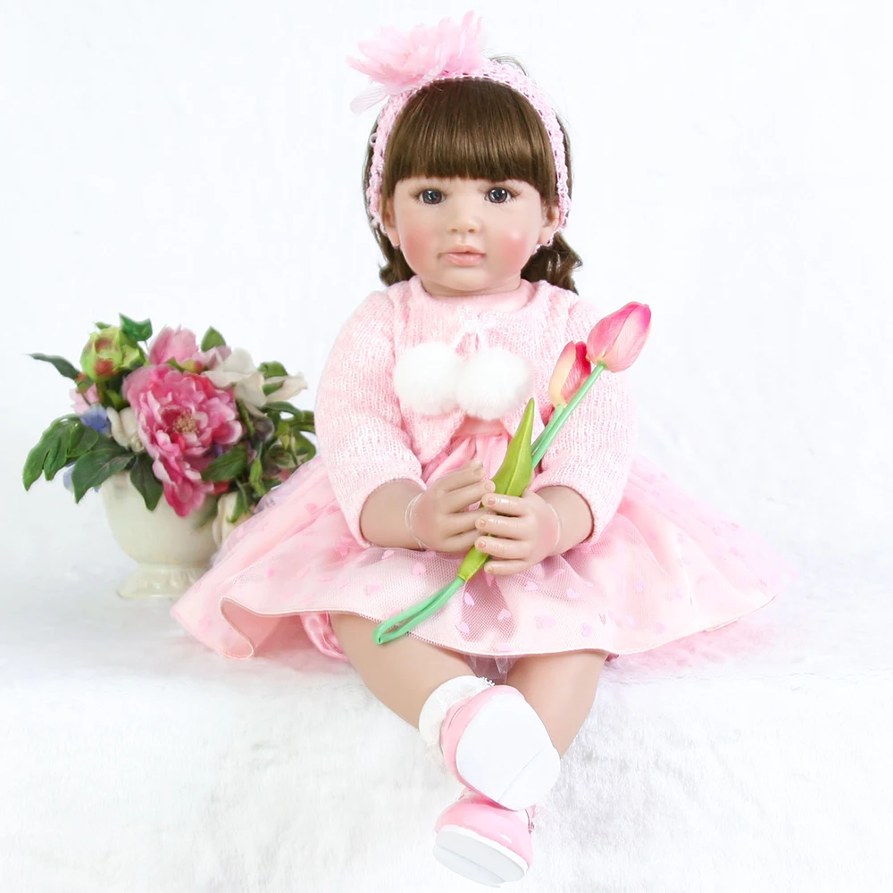 Collectible Pink Baby Alive Doll Silicone Reborn Toddler Princess Girl Dolls for Children Girls Boys Christmas Gift Dolls Toys цена Collectible Pink Baby Alive Doll Silicone Reborn Toddler Princess Girl Dolls for Children Girls Boys Christmas Gift Dolls Toys цены онлайн