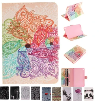 

Fashion Two Side Flower Flip Wallet Case For Apple iPad Mini 4 Case PU Leather Stand Tablet Cover Case With Card Money Holder