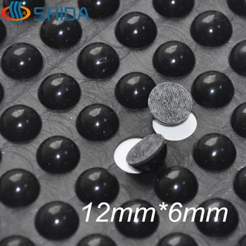 

100 PCS 12mm*6mm Black Self Adhesive Soft Anti Slip Rounded Bumpers Silicone Rubber Feet Pads Sticky Silicone Shock Absorber