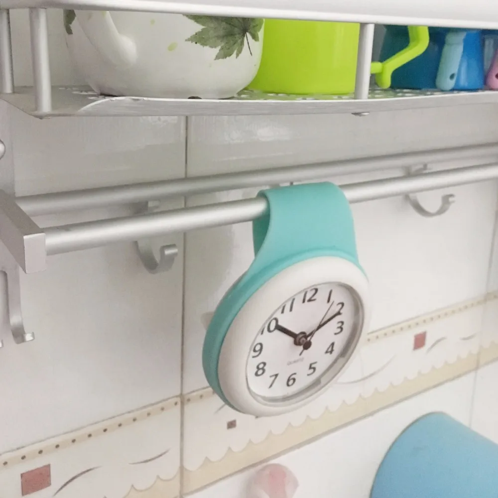 Homingdeco настенные часы для кухни и ванной комнаты водонепроницаемые бесшумные многофункциональные креативные настенные часы для душа домашний декор с присоской