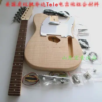 

Unfinished Guitar kits Neck and flame maple top body TELE style Replacement