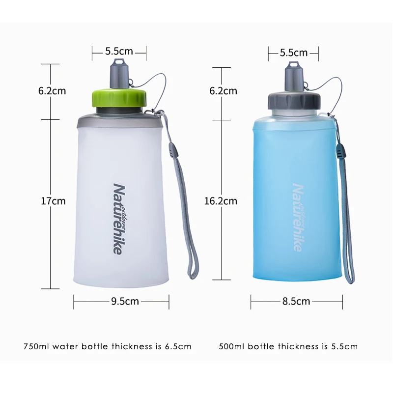 NatureHike NH61A065 B 500 мл 750mlL силиконовая складная бутылка для воды контейнер чайник