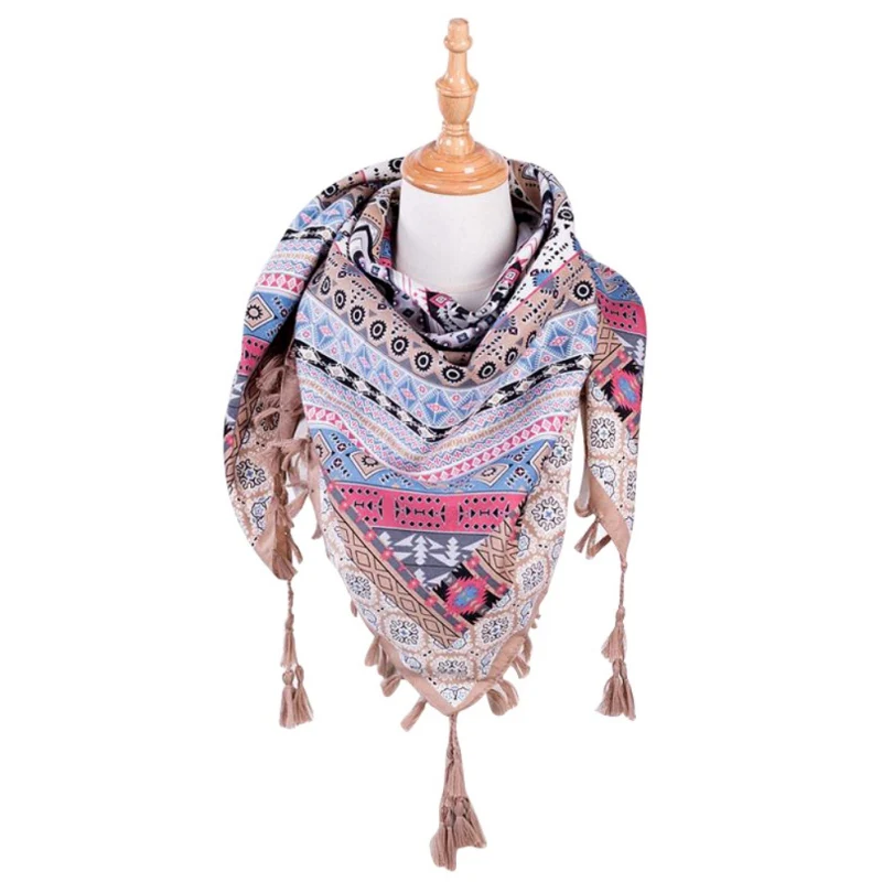 

Fashion Warm Women Scarf Square Female Wraps Tassel Printed Girl Shawls Blanket Scarf Winter Autumn