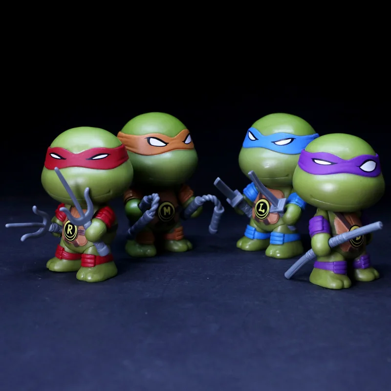 

Best selling 2019 4pcs Q version of the turtles simple hand-made exquisite ninja office ornaments best-selling birthday gift