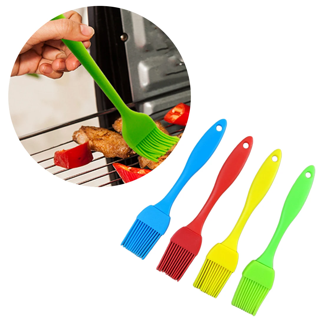

1pc Oil Brush Pastry for Barbecue Baking Silicone Basting Cooking BBQ Tools Easy to Clean Kitchen Bakeware Butter Brush