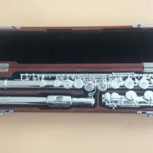 Совершенство 16 открытых отверстие флейта клавишу C с серебряным покрытием большой тон+ деревянный случай