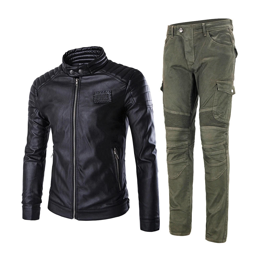 

2019 New Motorcycle Jacket + Motorcycle Pants Men Moto Jeans Protective Gear Riding Motorbike Motocross Pantalon Moto Pants #