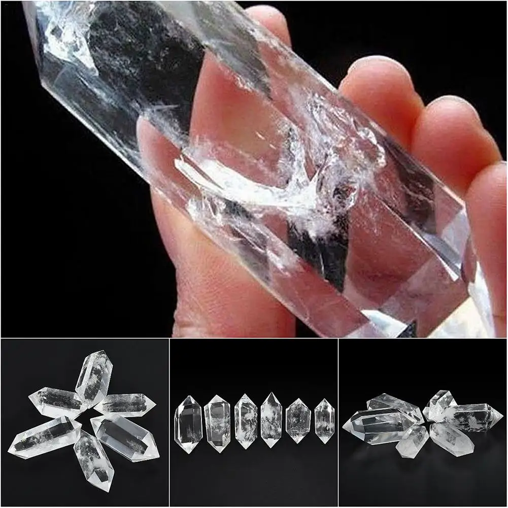 50-60MM Natural White Fluorite Crystal Quartz Crystal Stone Point Healing Hexagonal Wand Treatment Stone