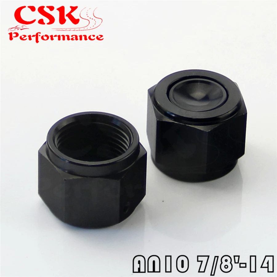 2Pcs Anodized Aluminum 10 AN AN10 Adapter Female Flare Cap /Plug/ Nut