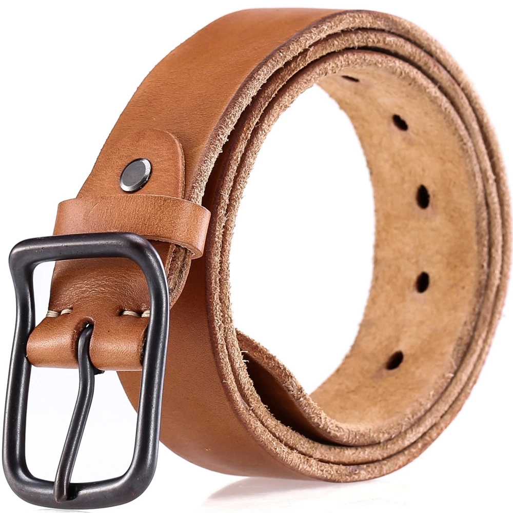 

Luxury genuine leather belt men vintage leather belts men's jeans strap black color wide strapping waistband brown thong