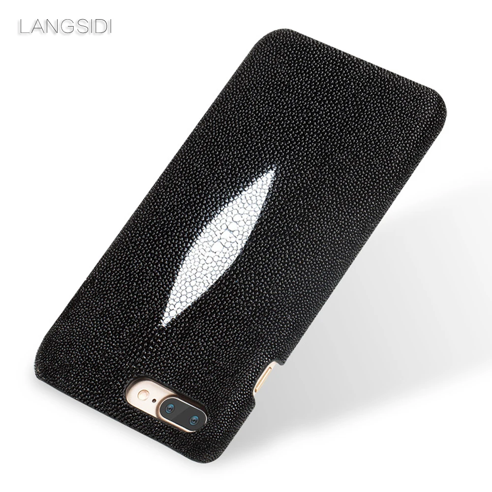 

wangcangli custom made for iphone case Pearl fish cover leather phone case for iphone 8Plus case Handmade custom phone case