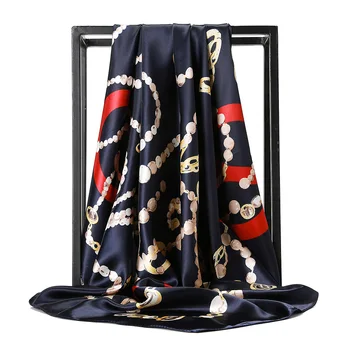 

Autumn and winter new scarves 90*90m large square scarf fashion joker imitated silk printed scarf women shawls and wraps
