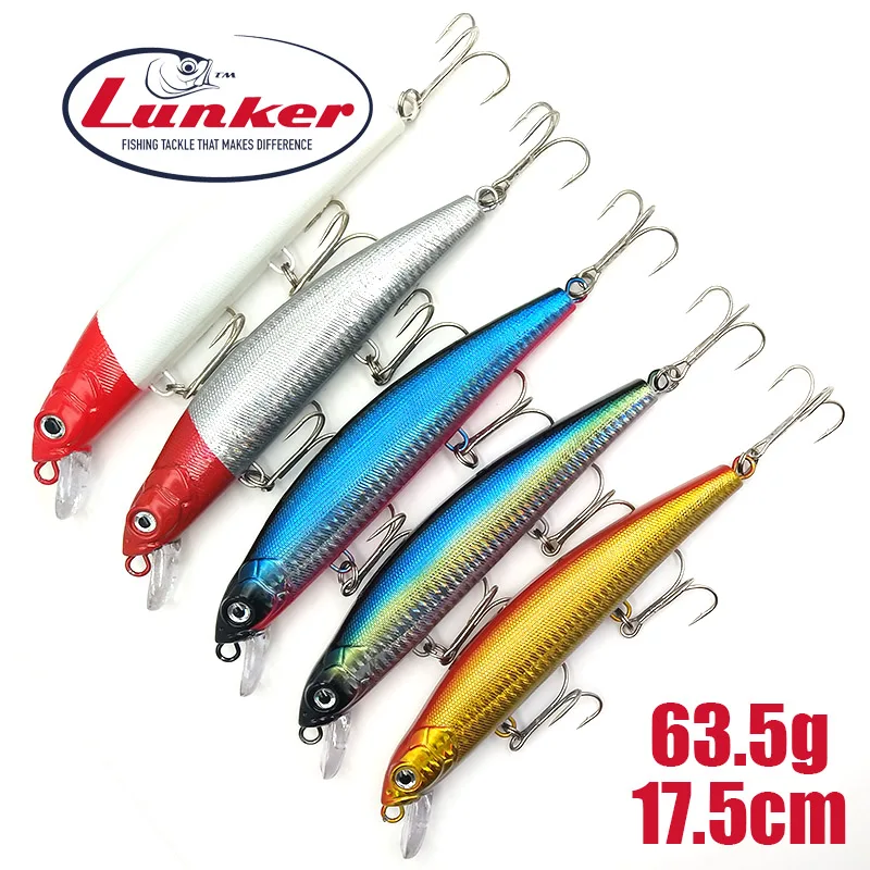 Lunker minnow 63.5g 17.5cm sinking salt water sea fishing plug lure
