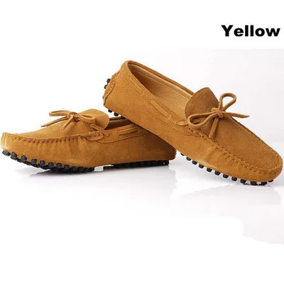 US6-12 мужские замшевые лоферы без застежки; повседневная обувь для автомобиля; мокасины; мужские водонепроницаемые мокасины; лоферы с кисточками; 0N - Цвет: yellow