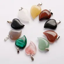 Necklace Pendant Natural Small Heart Crystal Stone pendants for jewelry making charms mixed necklace accessories 50pcs/lot