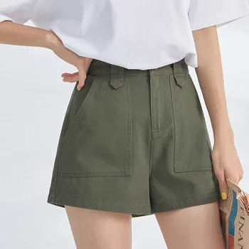 

Leisure Shorts Woman 2019 Summer Wear High Waist Wide Leg Overalls