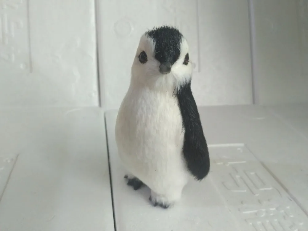 

about 6x9x13cm furs penguin model,polyethylene&furs manual handicraft ornament decoration gift a2190