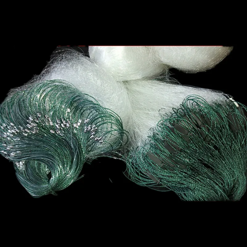H4*L100M 3 layer 5cm and 20cm mesh sink net gill net quality fish trap sticky fishing net china outdoor pesca fishing network