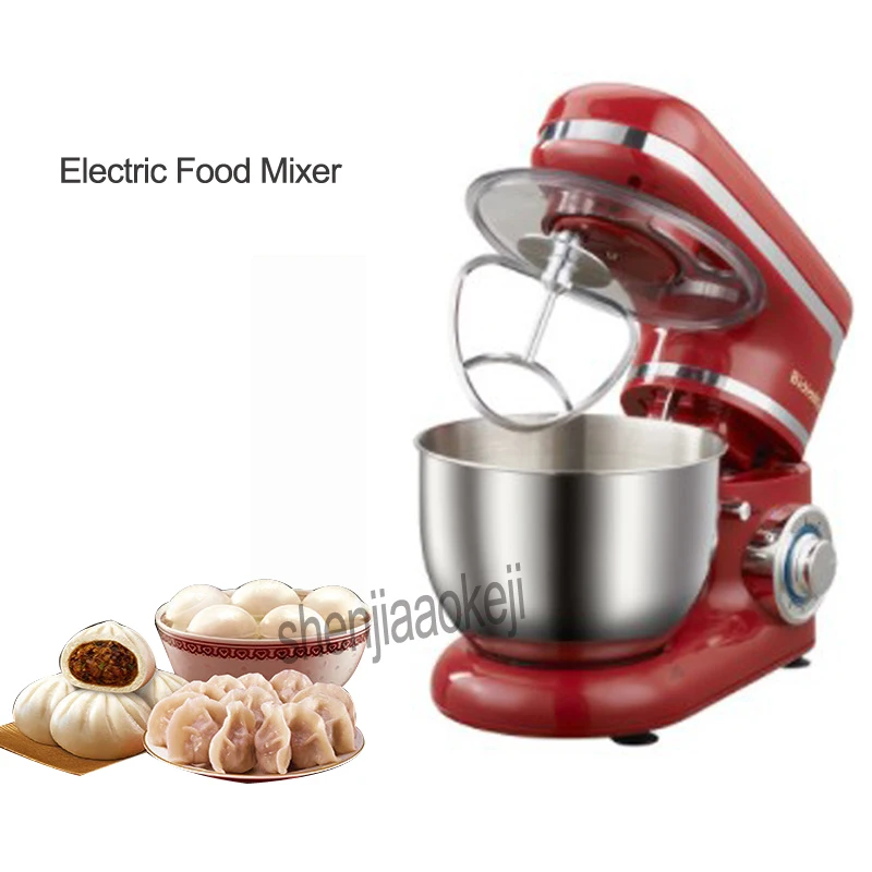 Stainless Steel 6-speed Household Electric Food Stand Mixer Egg Whisk Dough Cream Blender Kitchen Appliance 4L 1200W  220-240v