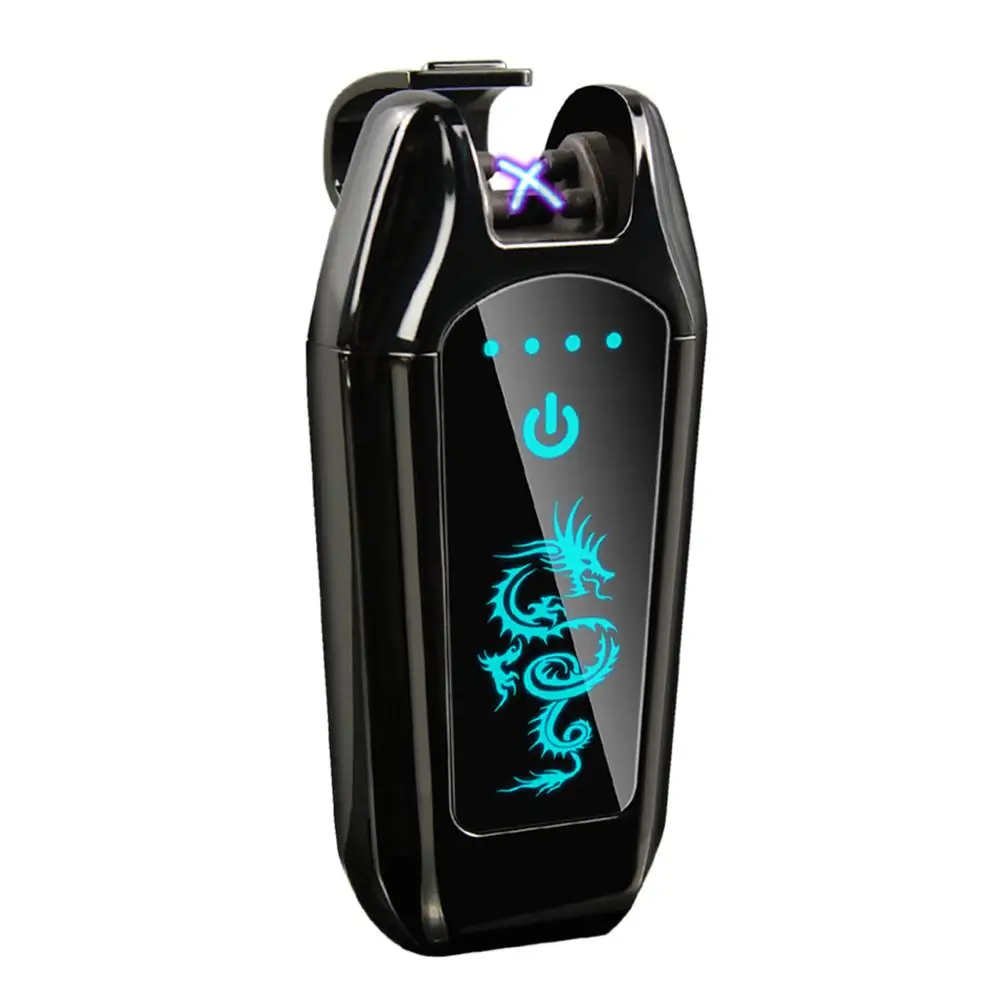 

Plasma Electronic Lighter Cigarette Full Screen Windproof Dual arc USB lighter For Smoking Usb Charge Double Arc